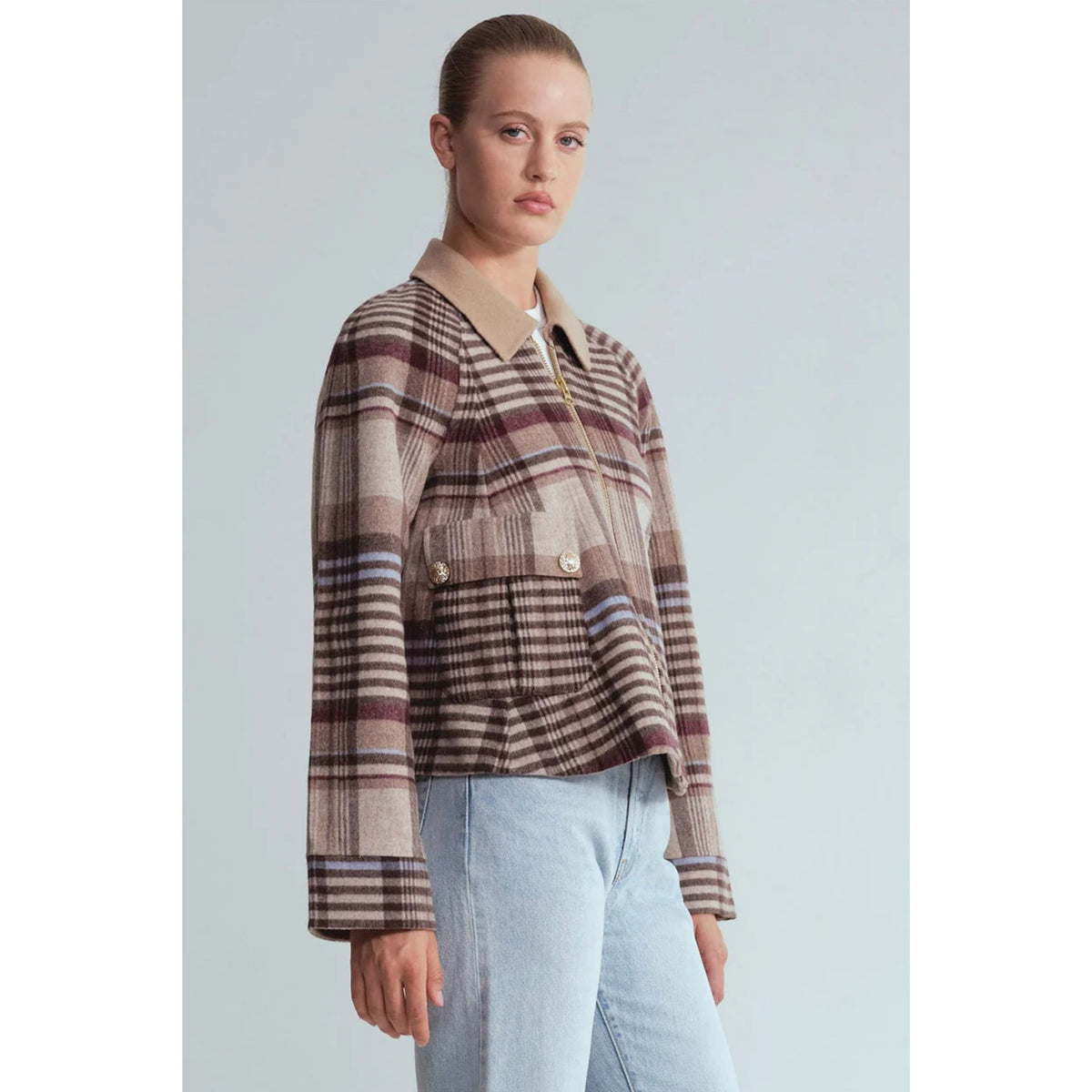 Andrew Jacket - Pima Plaid Tan