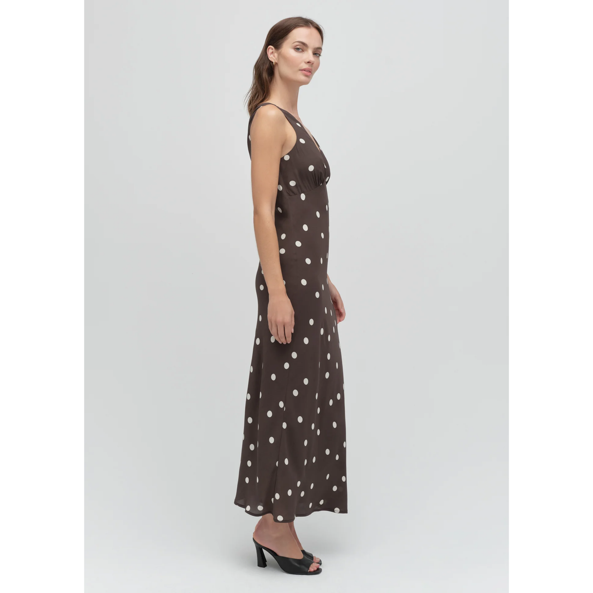 Anyday Anytime Dress - Espresso Polka Dot
