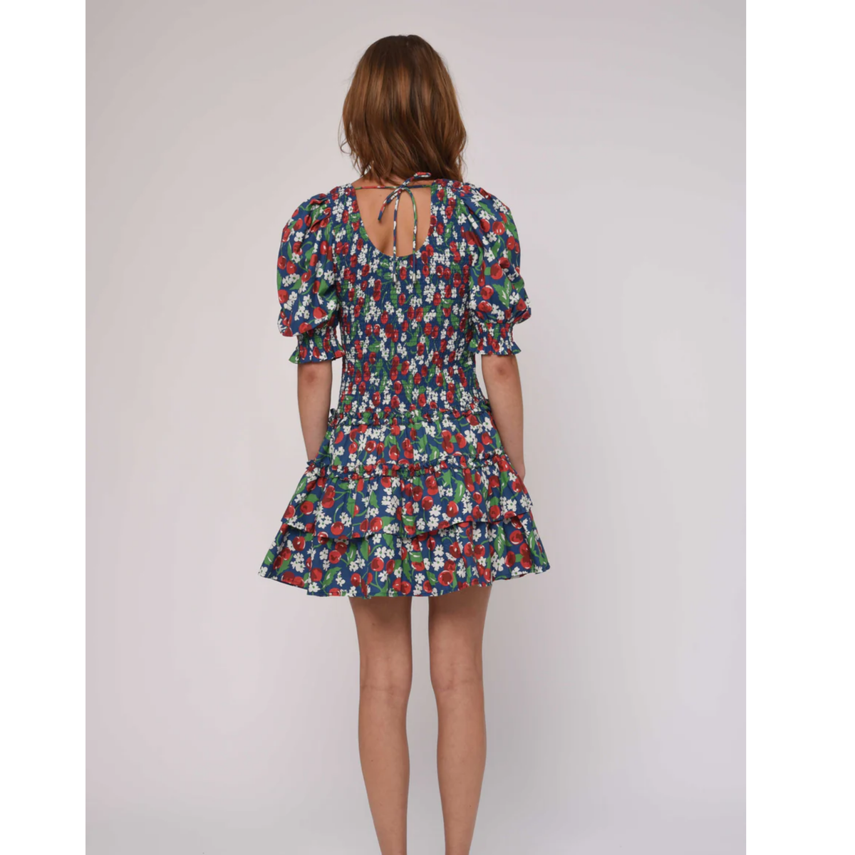 Audrey Short Sleeve Dress - Miss Cherry Print