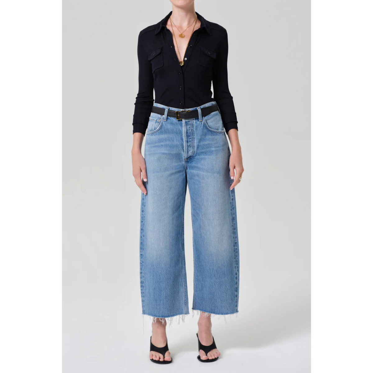 Ayla Raw Hem Crop - Honour