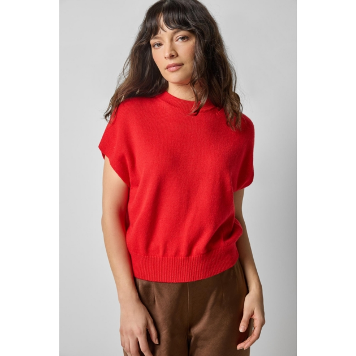 Banded Bottom Wedge Sweater - Caviar