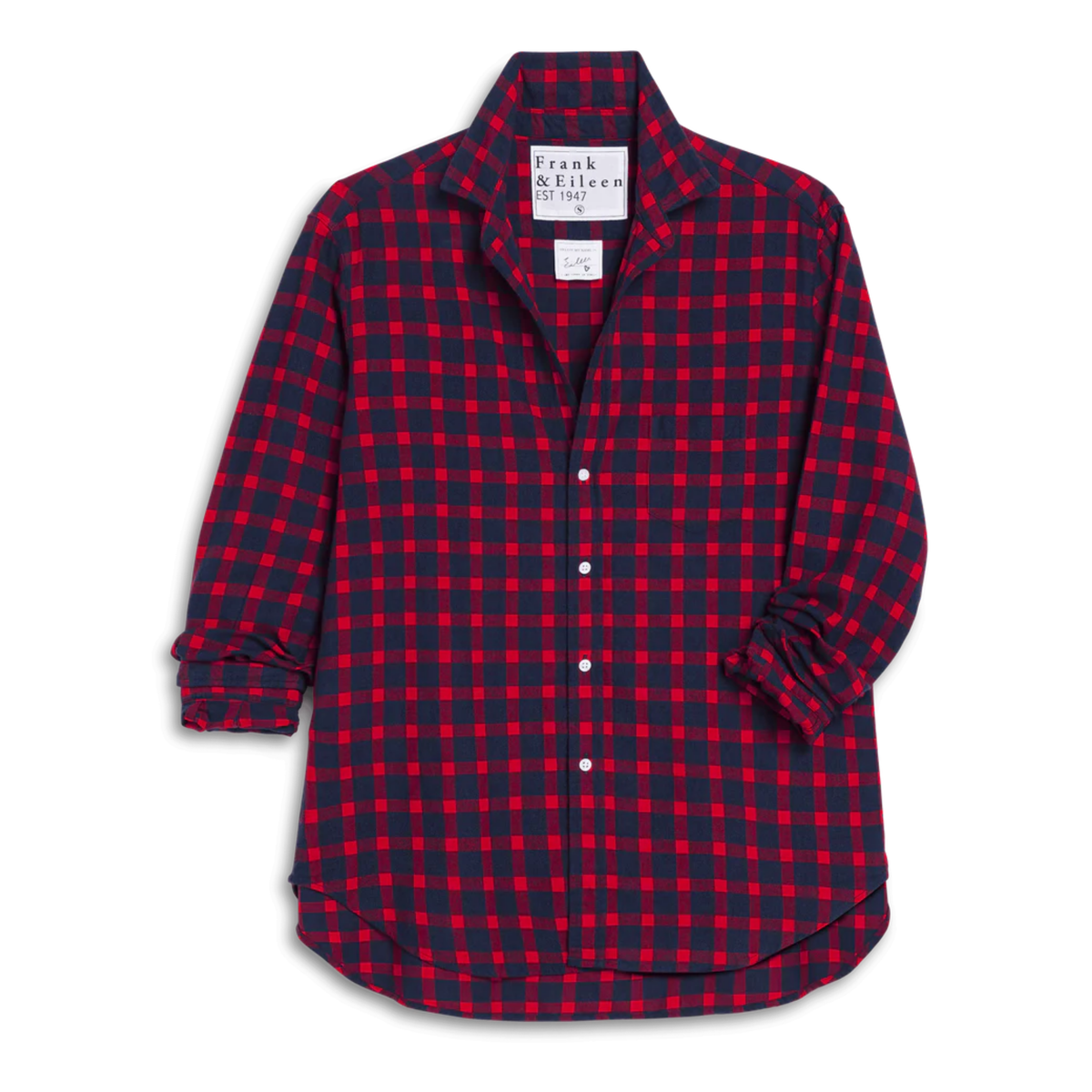 Eileen Relaxed Button-Up - Red And Blue Plaid