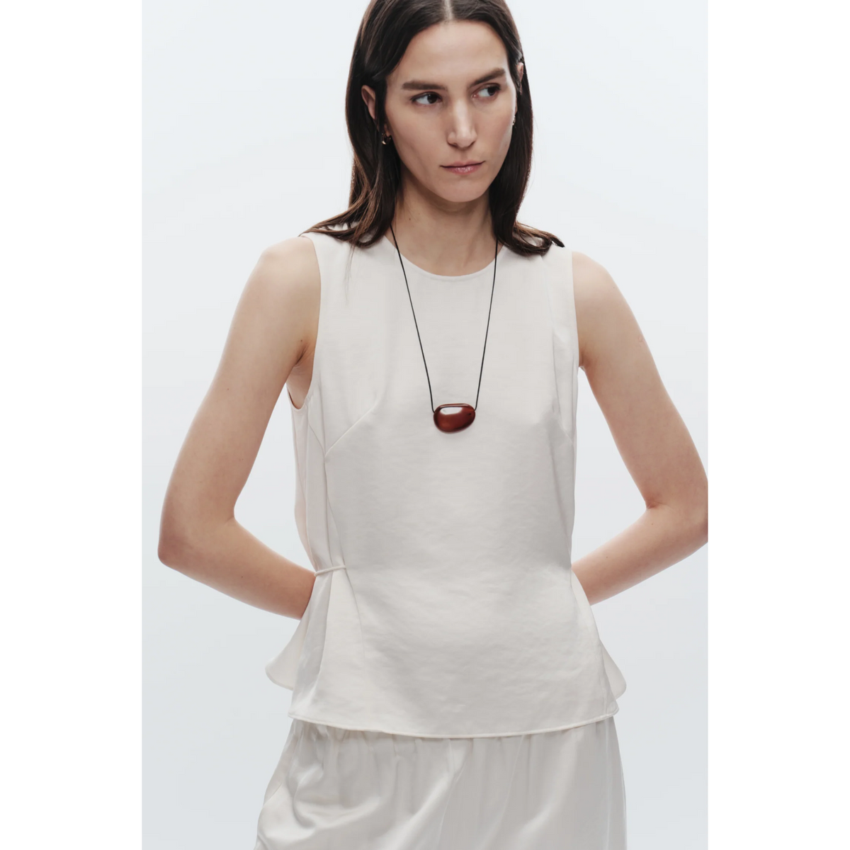 Benson Charmeuse Top - Ivory