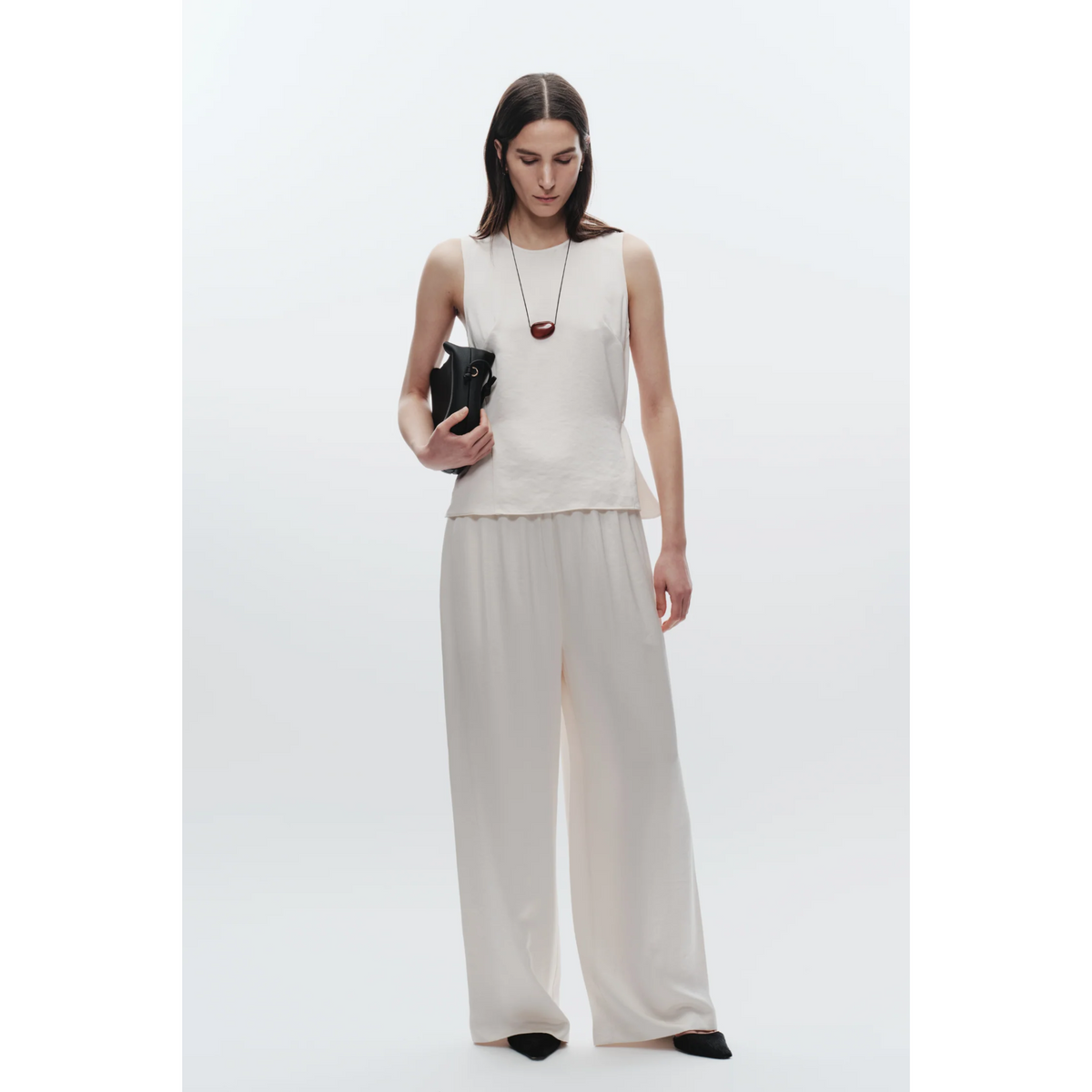 Benson Charmeuse Top - Ivory