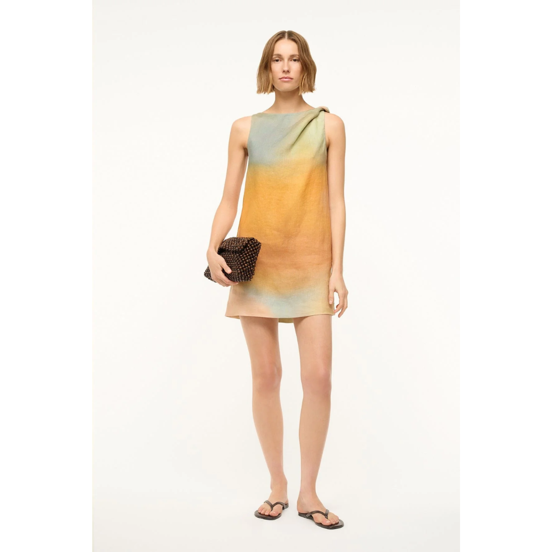 Boa Linen Dress - Pastel Clouds