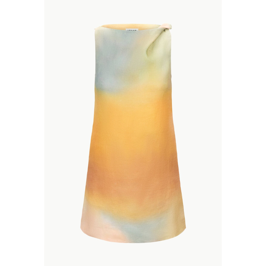 Boa Linen Dress - Pastel Clouds