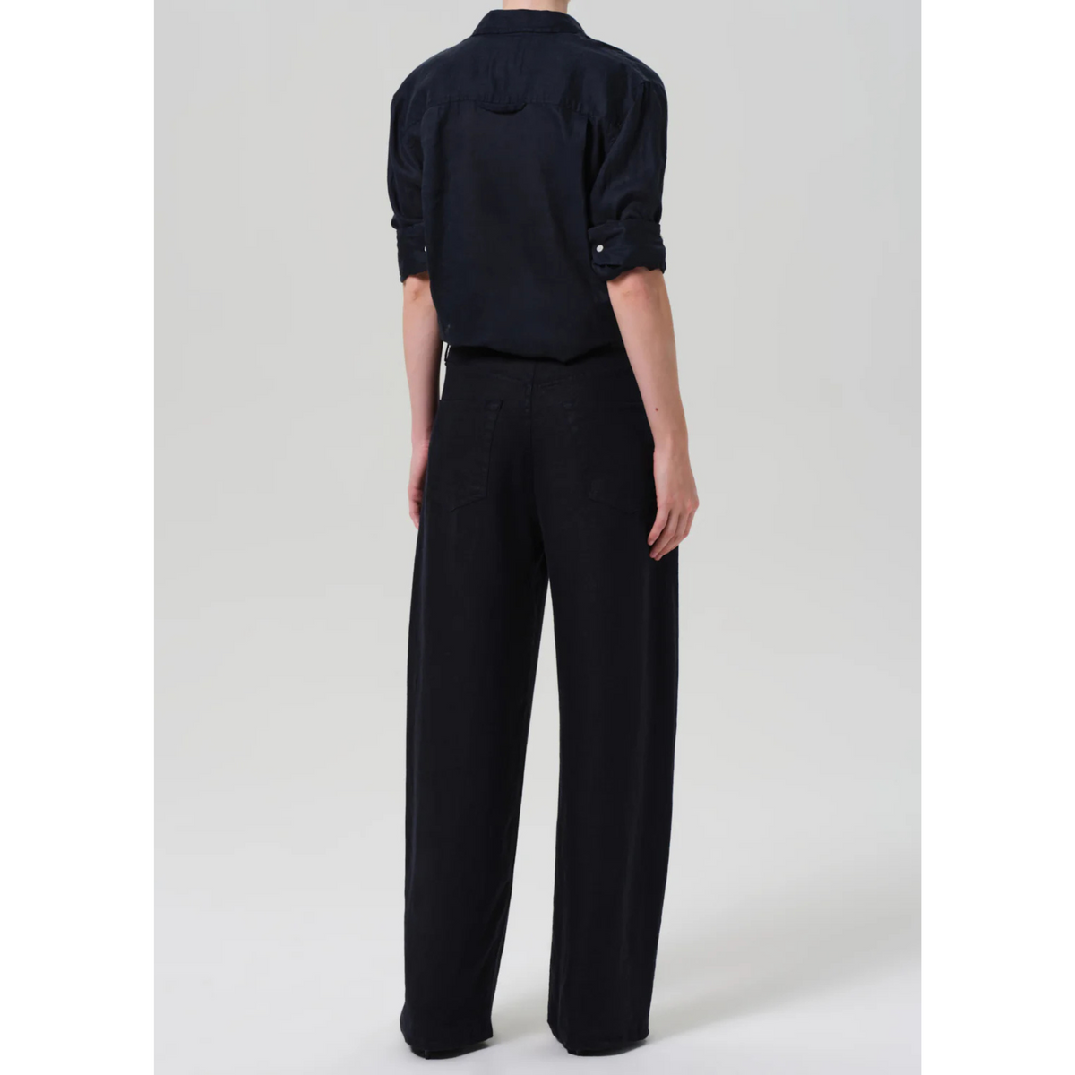 Brynn Drawstring Linen Trouser - True Navy