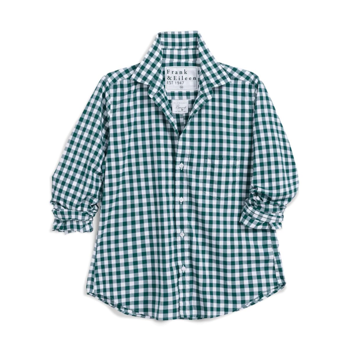 Barry Tailored Button-Up - Green And White Check