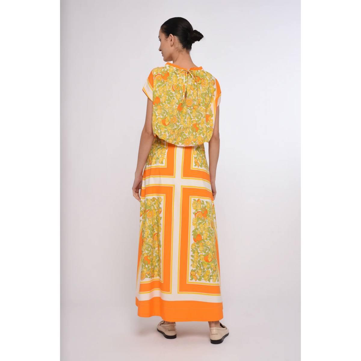 Berri Midi Skirt - Orange Blossom Print