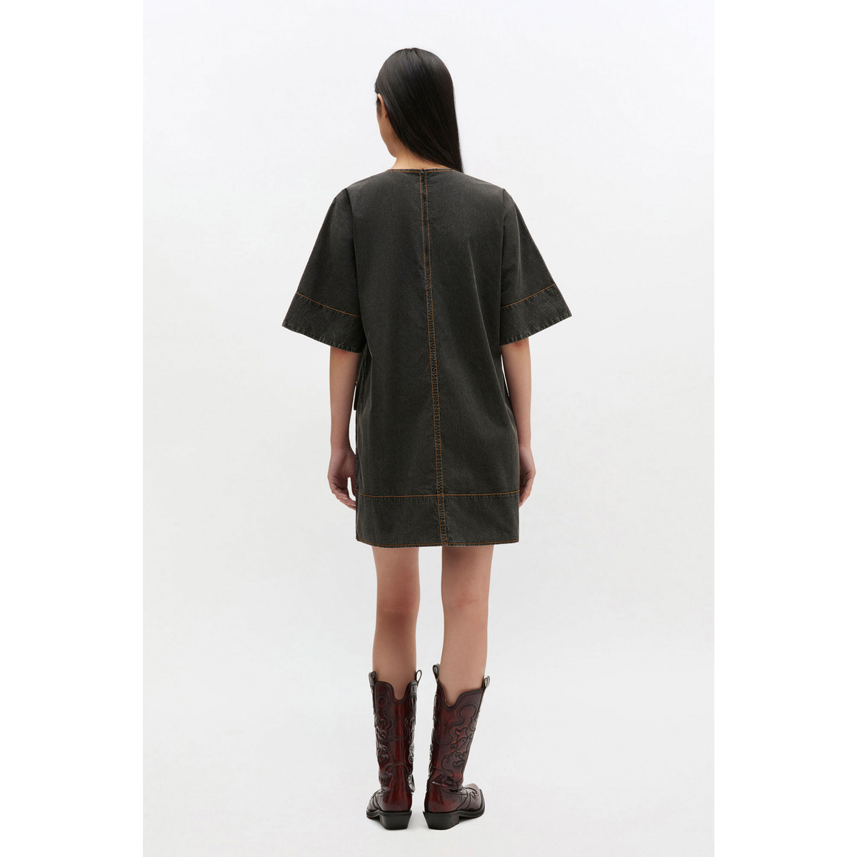 Black Washed Kimono Dress