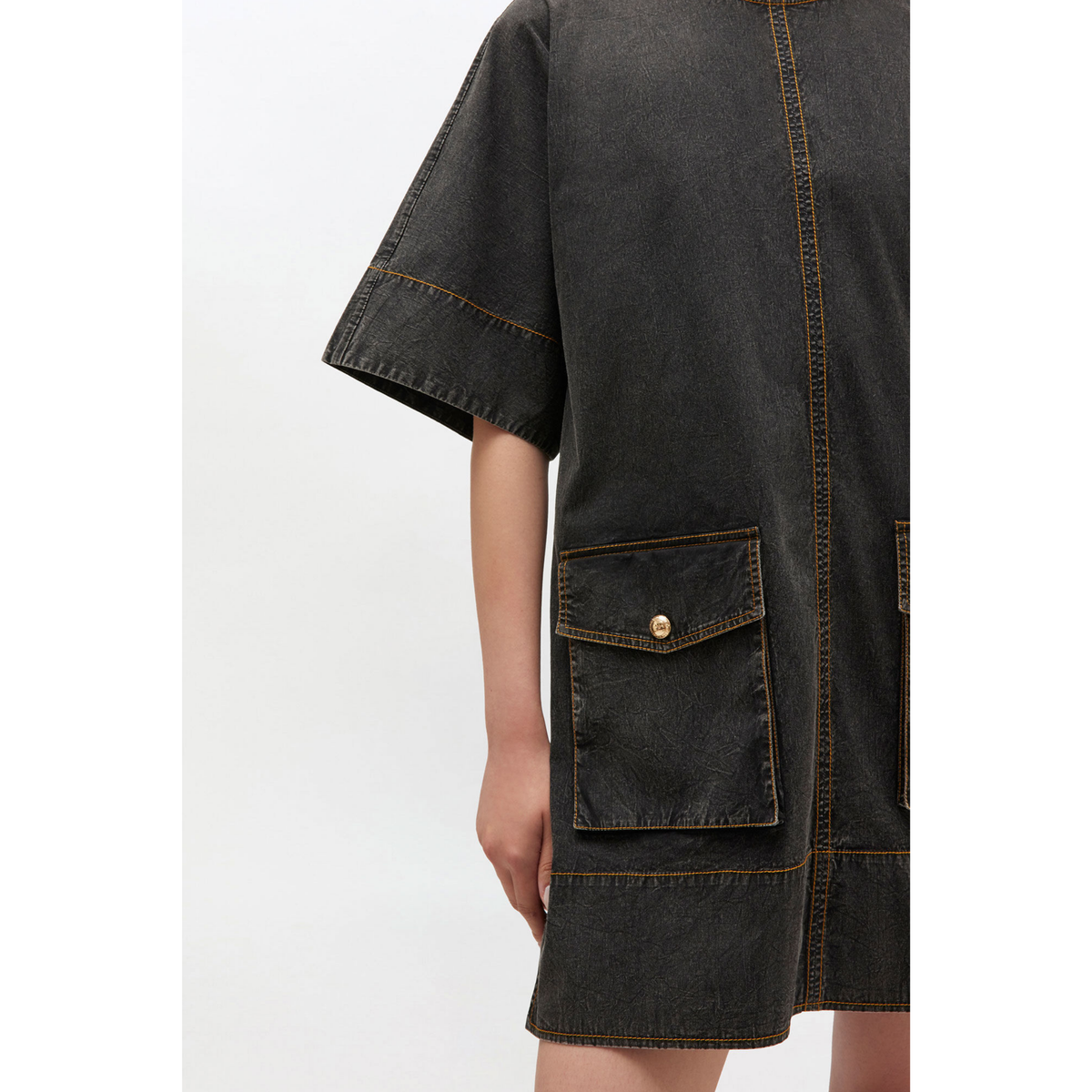 Black Washed Kimono Dress