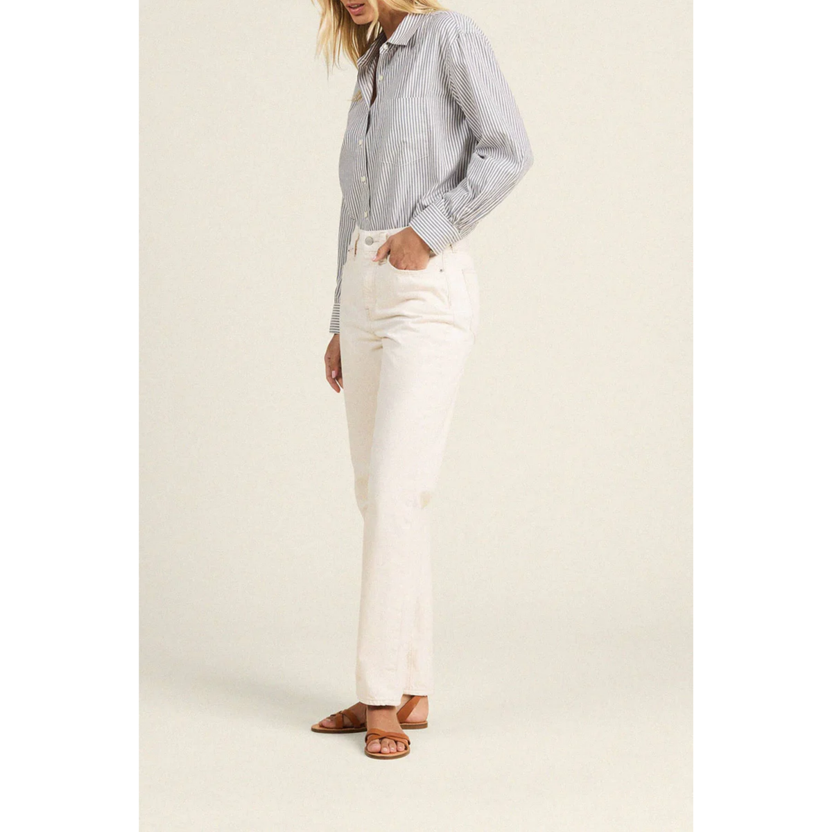 Blake Oversized Shirt - Navy Stripe