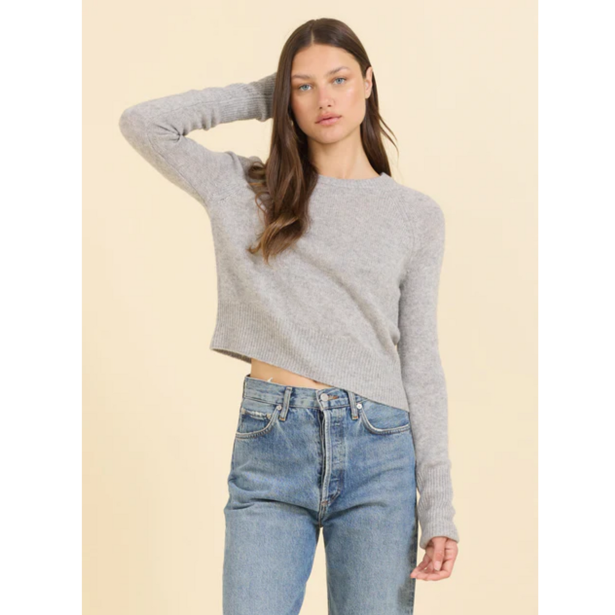 Blakely Cashmere Crewneck - Heather Grey