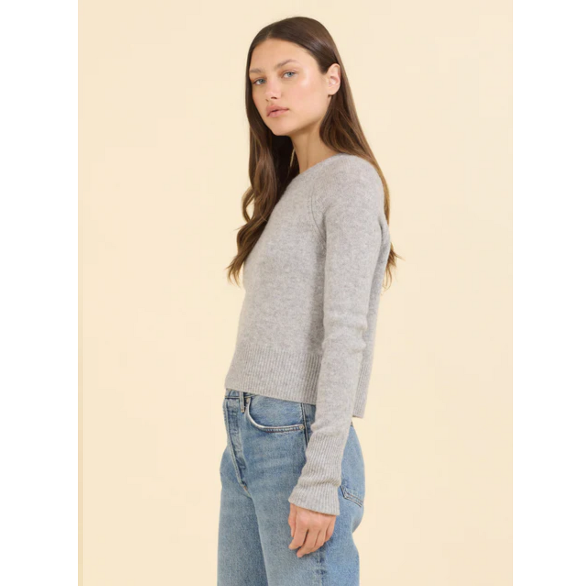 Blakely Cashmere Crewneck - Heather Grey