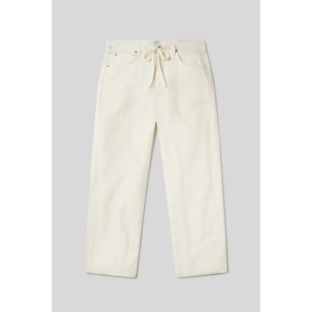 Brynn Drawstring Linen Trouser - Vanilla
