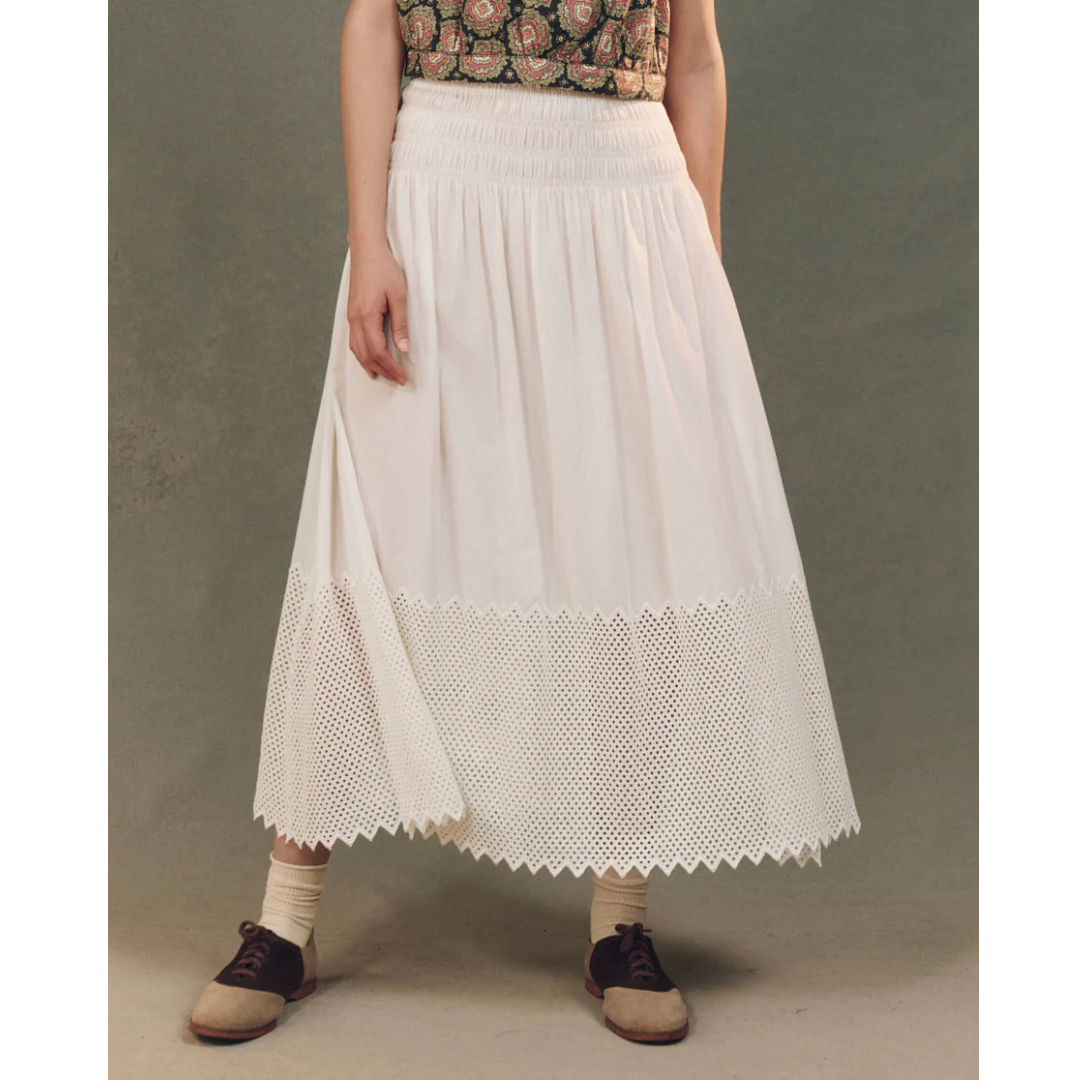 Canary Skirt with Honeycomb Eyelet