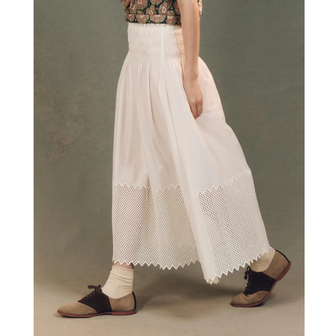 Canary Skirt with Honeycomb Eyelet