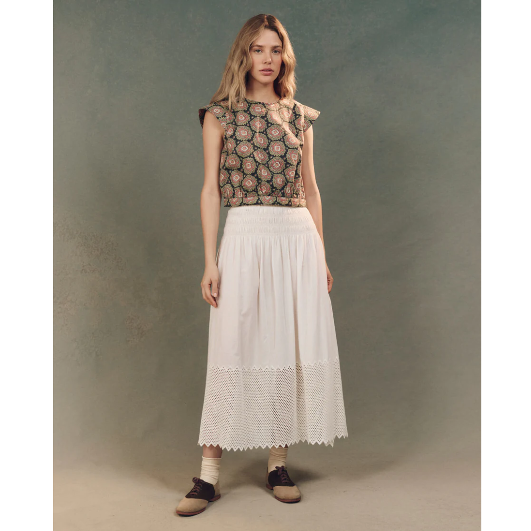 Canary Skirt with Honeycomb Eyelet