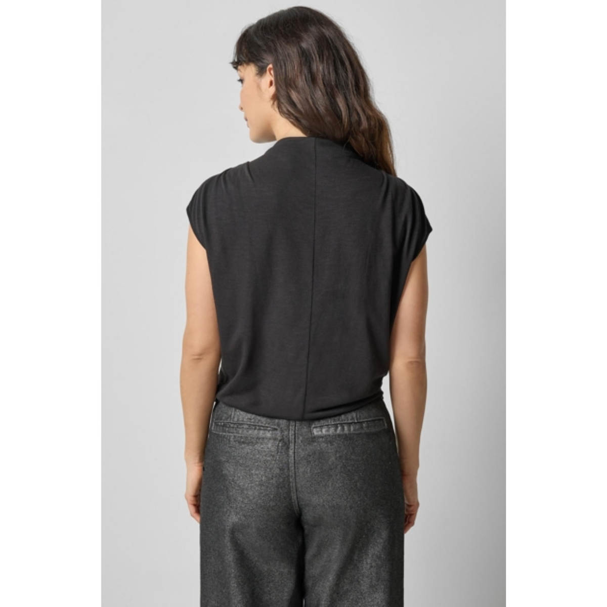 Cap Sleeve Mock - Black