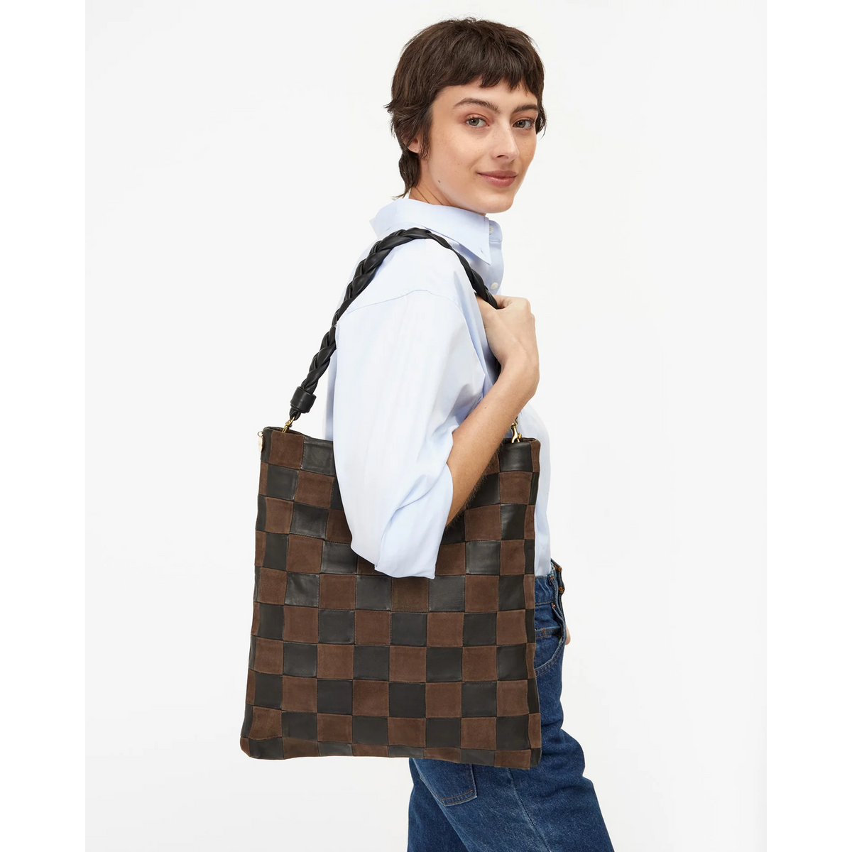 Carryall Clutch W/Tabs - Black/Chocolate