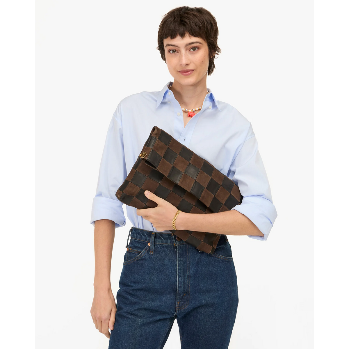 Carryall Clutch W/Tabs - Black/Chocolate