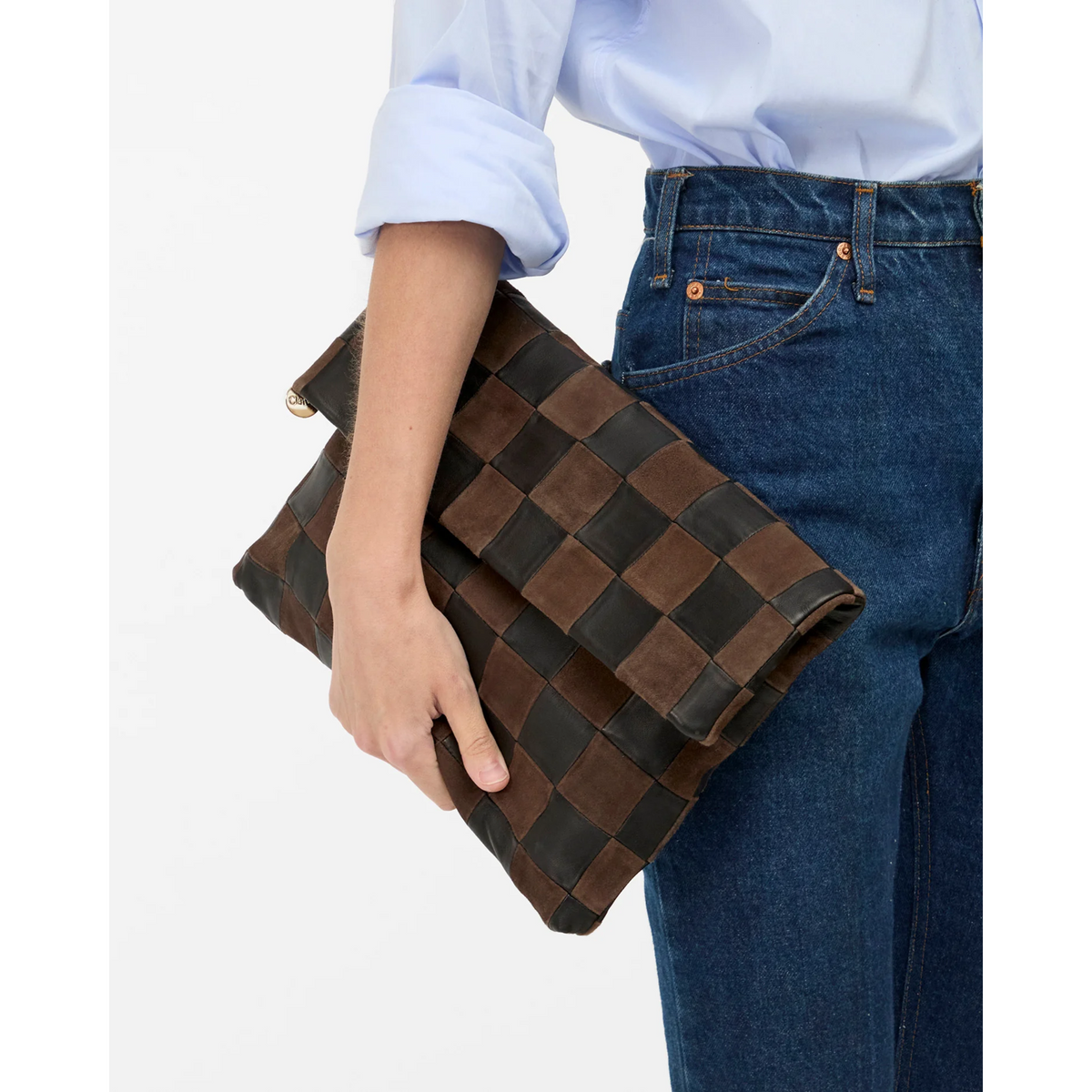 Carryall Clutch W/Tabs - Black/Chocolate