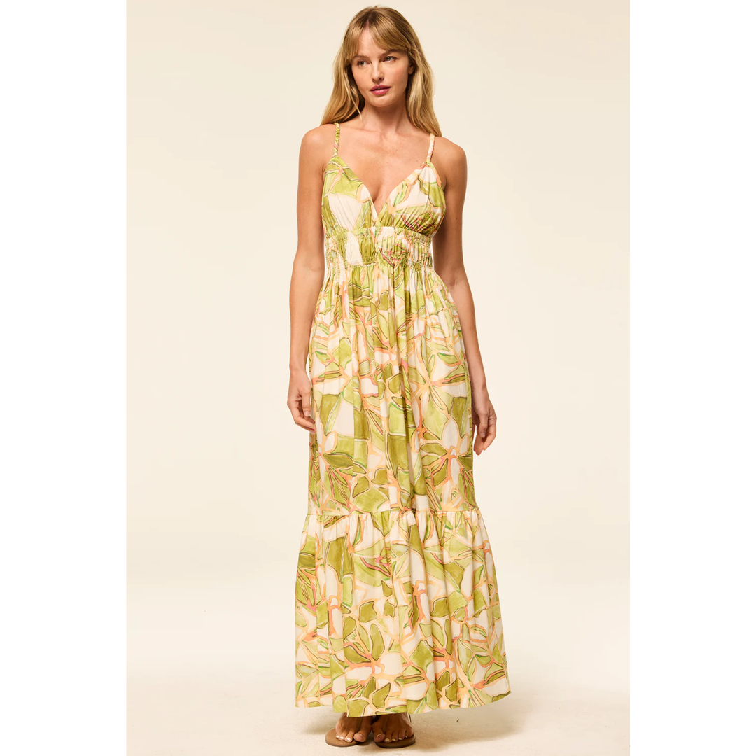 Cintra Dress - Chartreuse Abstract