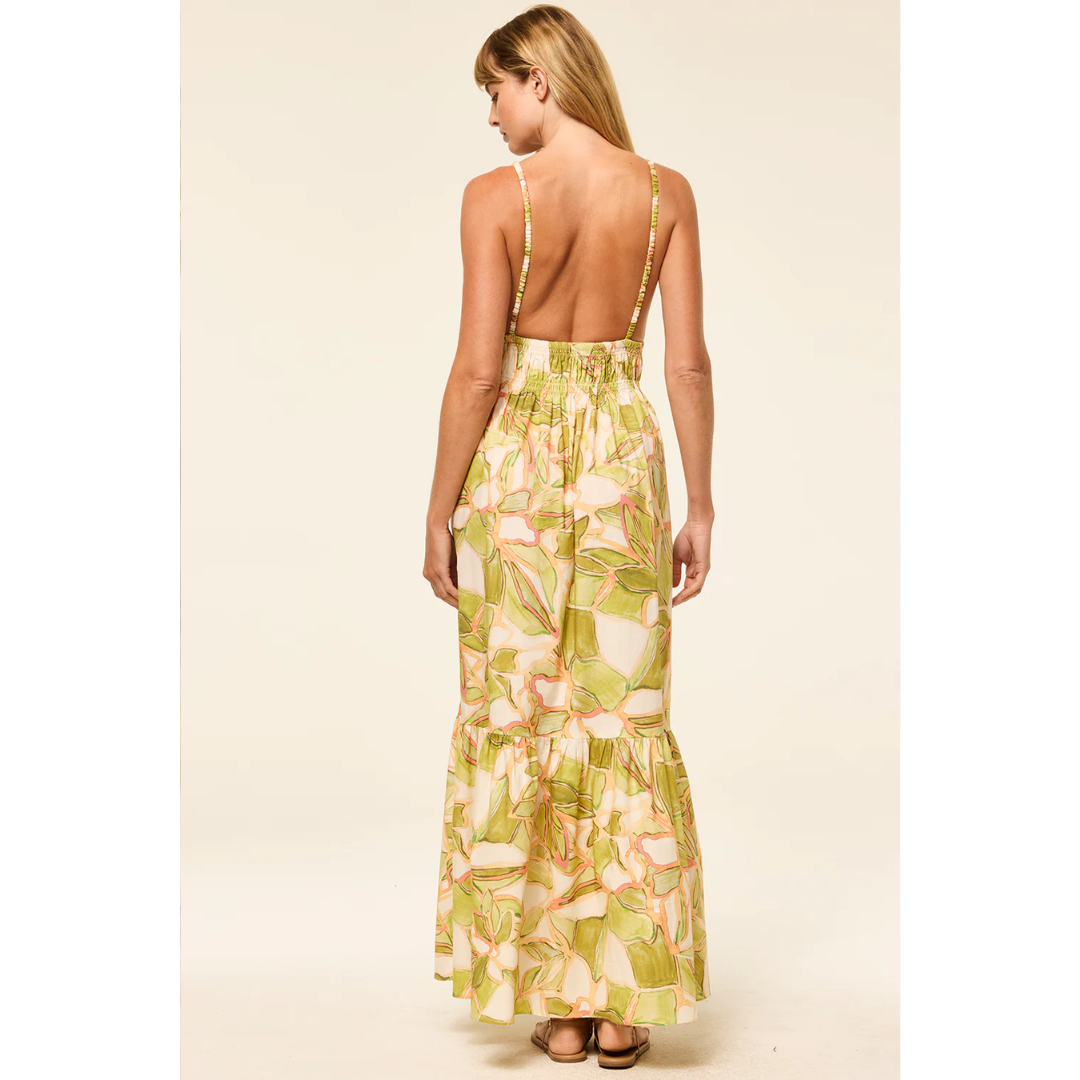 Cintra Dress - Chartreuse Abstract