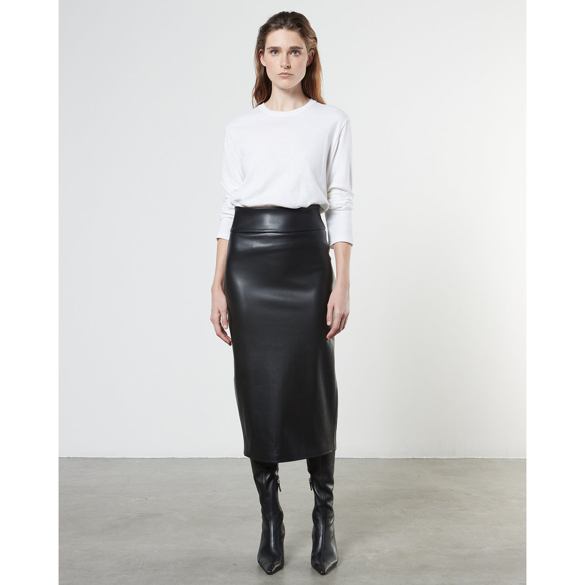 Soft Leather Pencil Skirt
