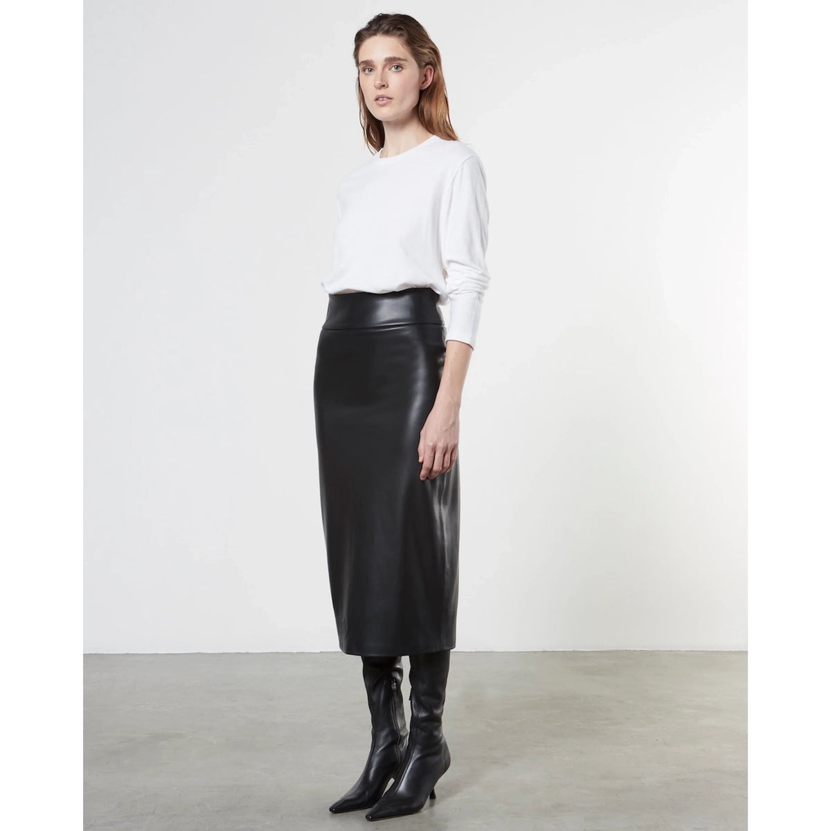 Soft Leather Pencil Skirt