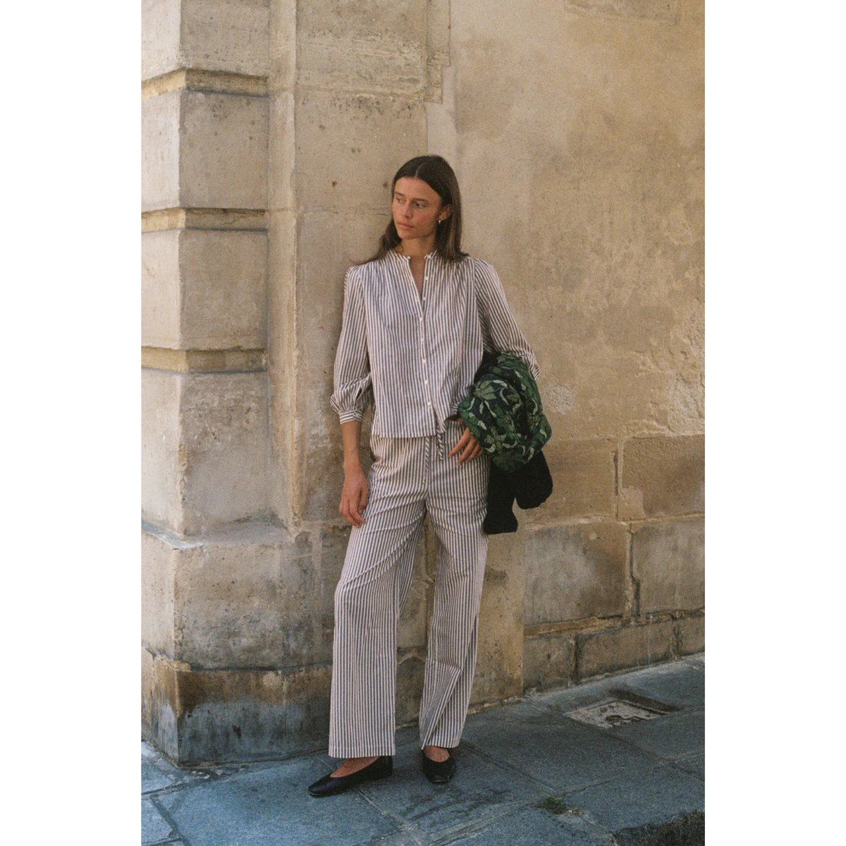 Clara Blouse - Burgundy Stripe