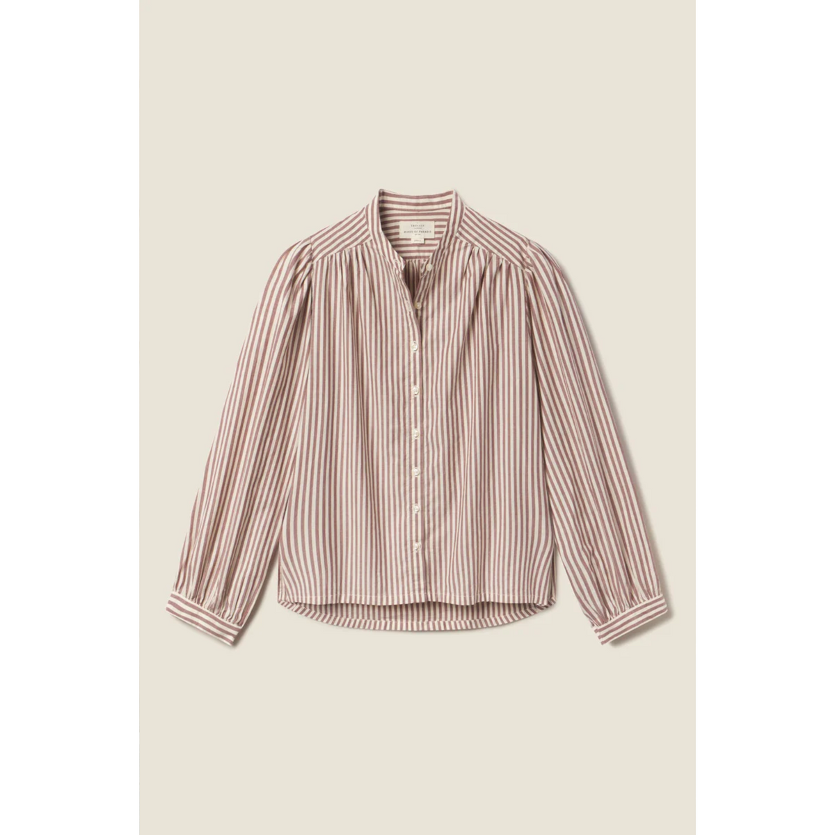 Clara Blouse - Burgundy Stripe