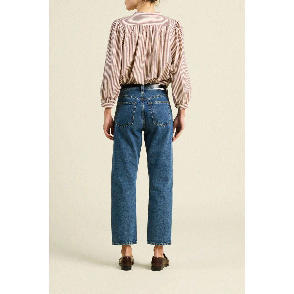 Clara Blouse - Burgundy Stripe