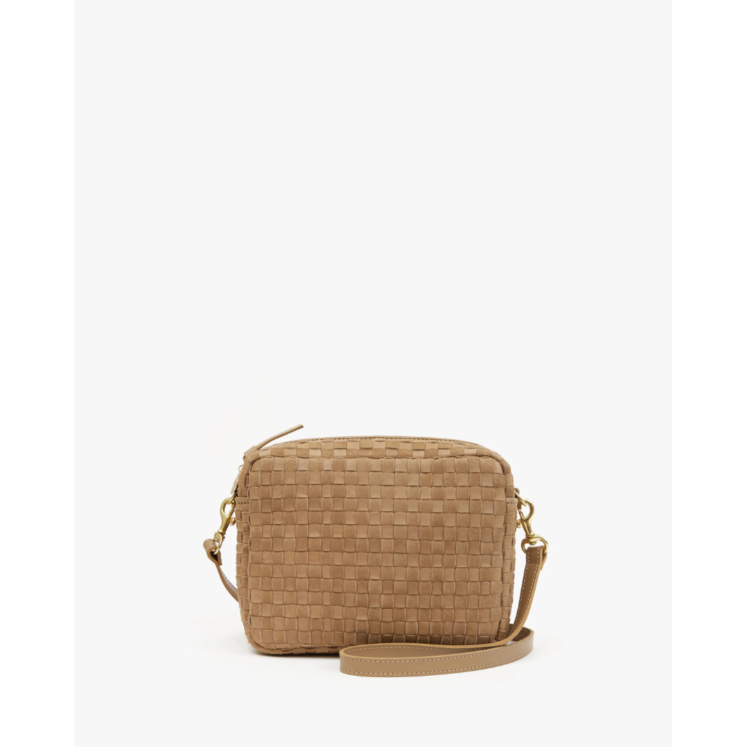 Midi Sac - Clay Leather &amp; Suede Woven Checker