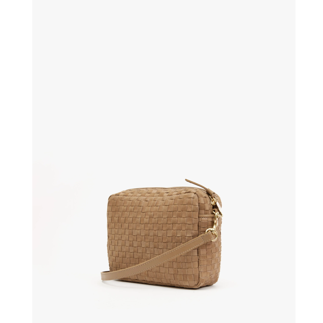 Midi Sac - Clay Leather &amp; Suede Woven Checker