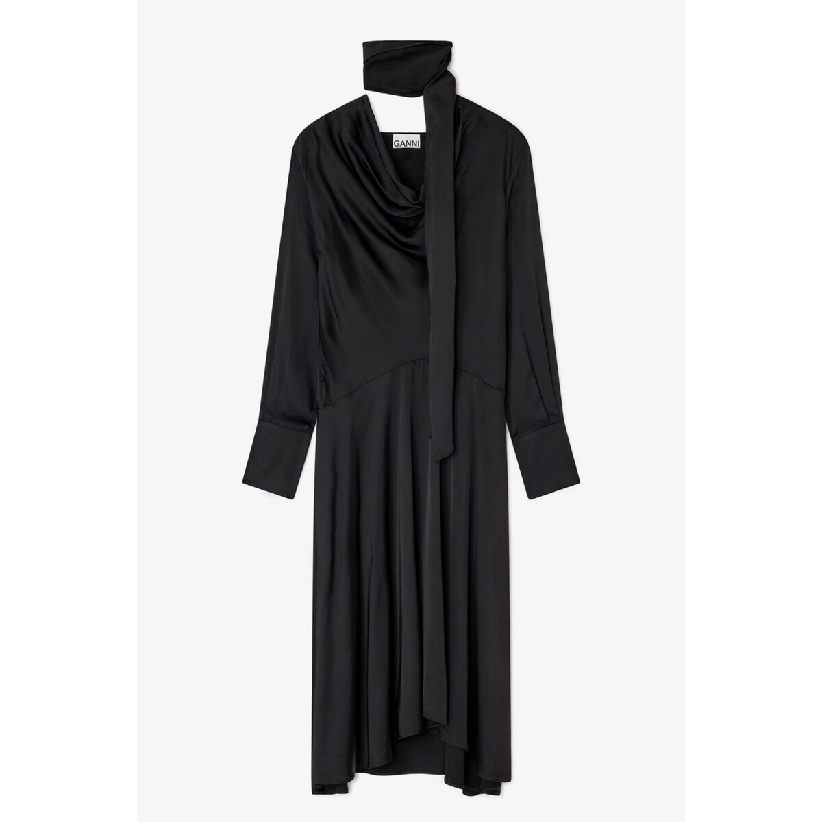 Black Scarf Dress - Black