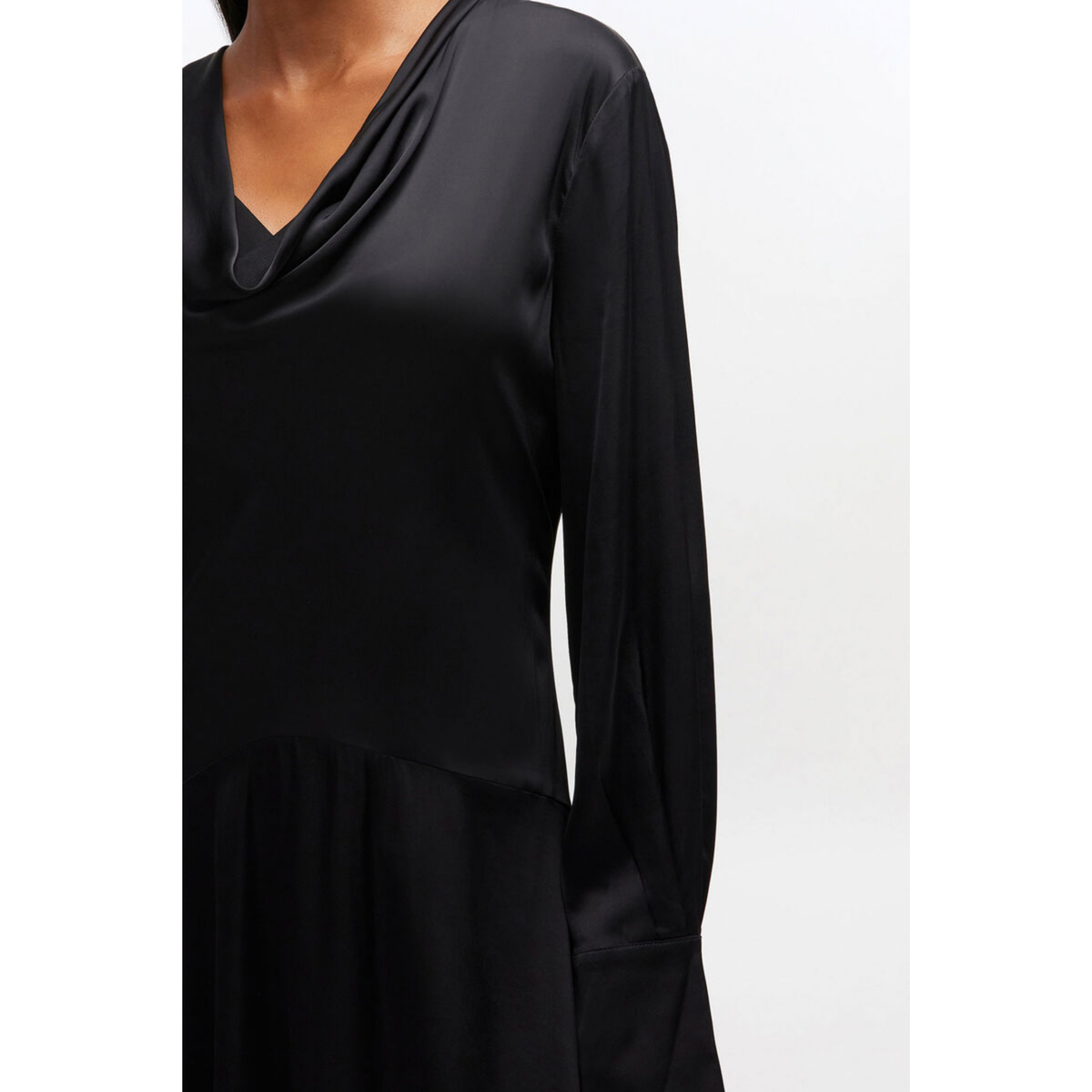 Black Scarf Dress - Black