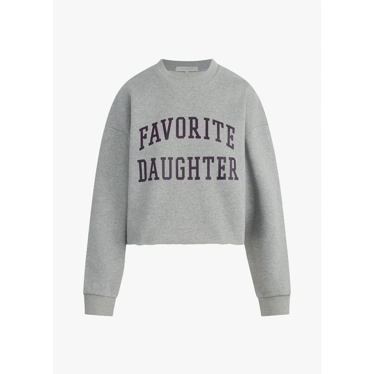 Cropped Collegiate Sweatshirt - Heather Grey Burgundy