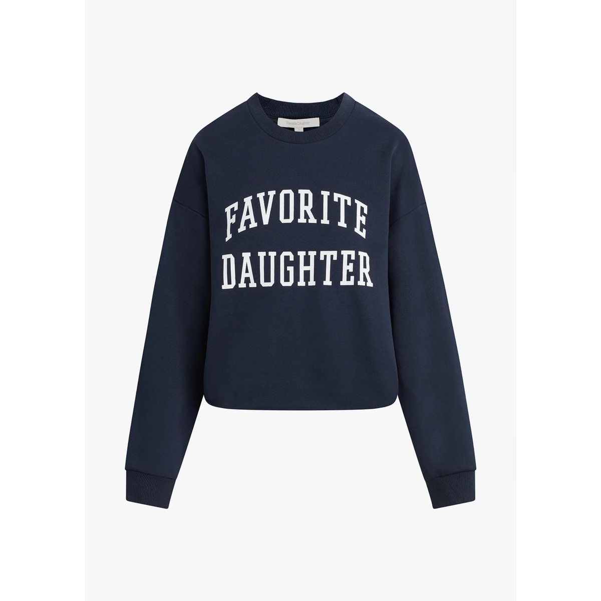 Cropped Collegiate Sweatshirt - Navy White