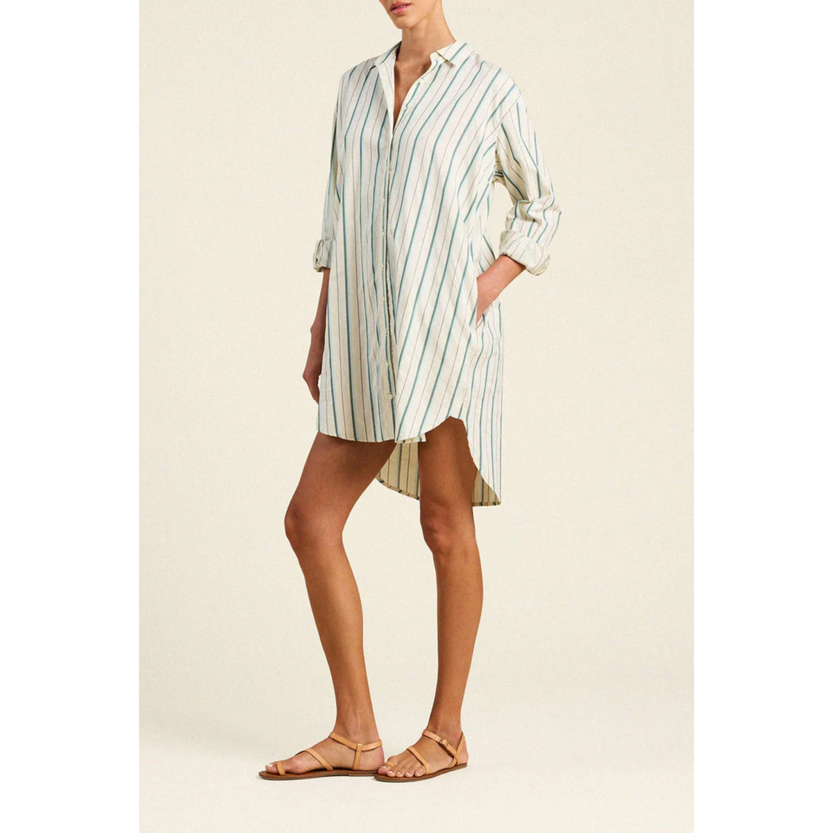 Callie Dress - Verde Stripes