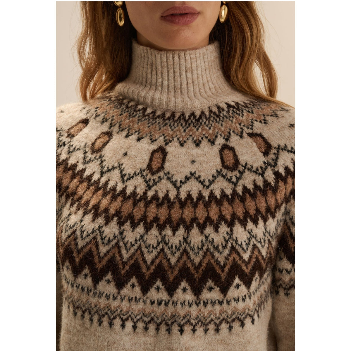 Chalet Sweater - Cream Espresso Multi