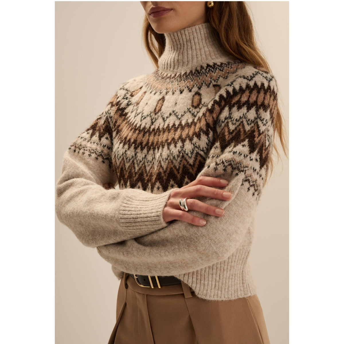 Chalet Sweater - Cream Espresso Multi