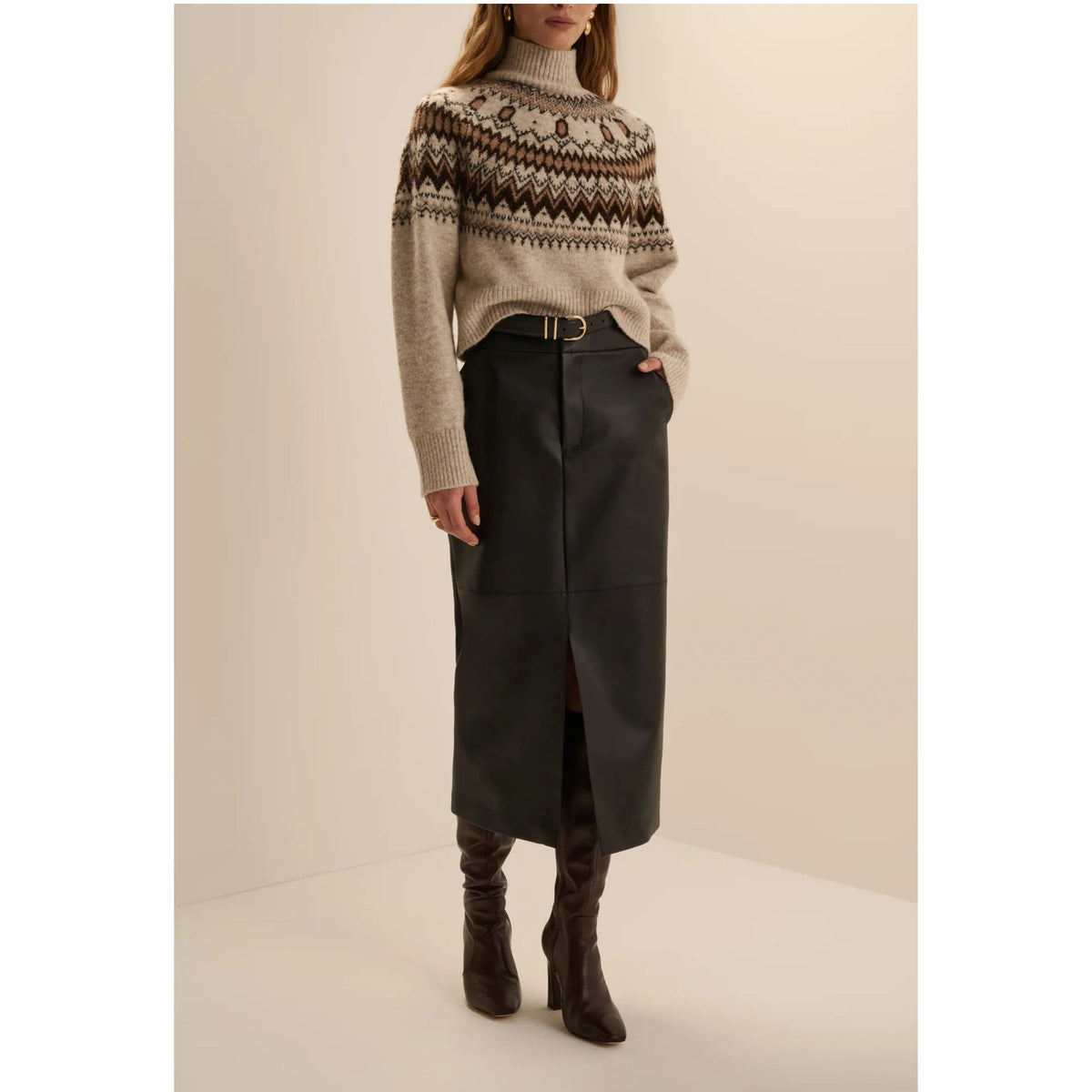 Chalet Sweater - Cream Espresso Multi