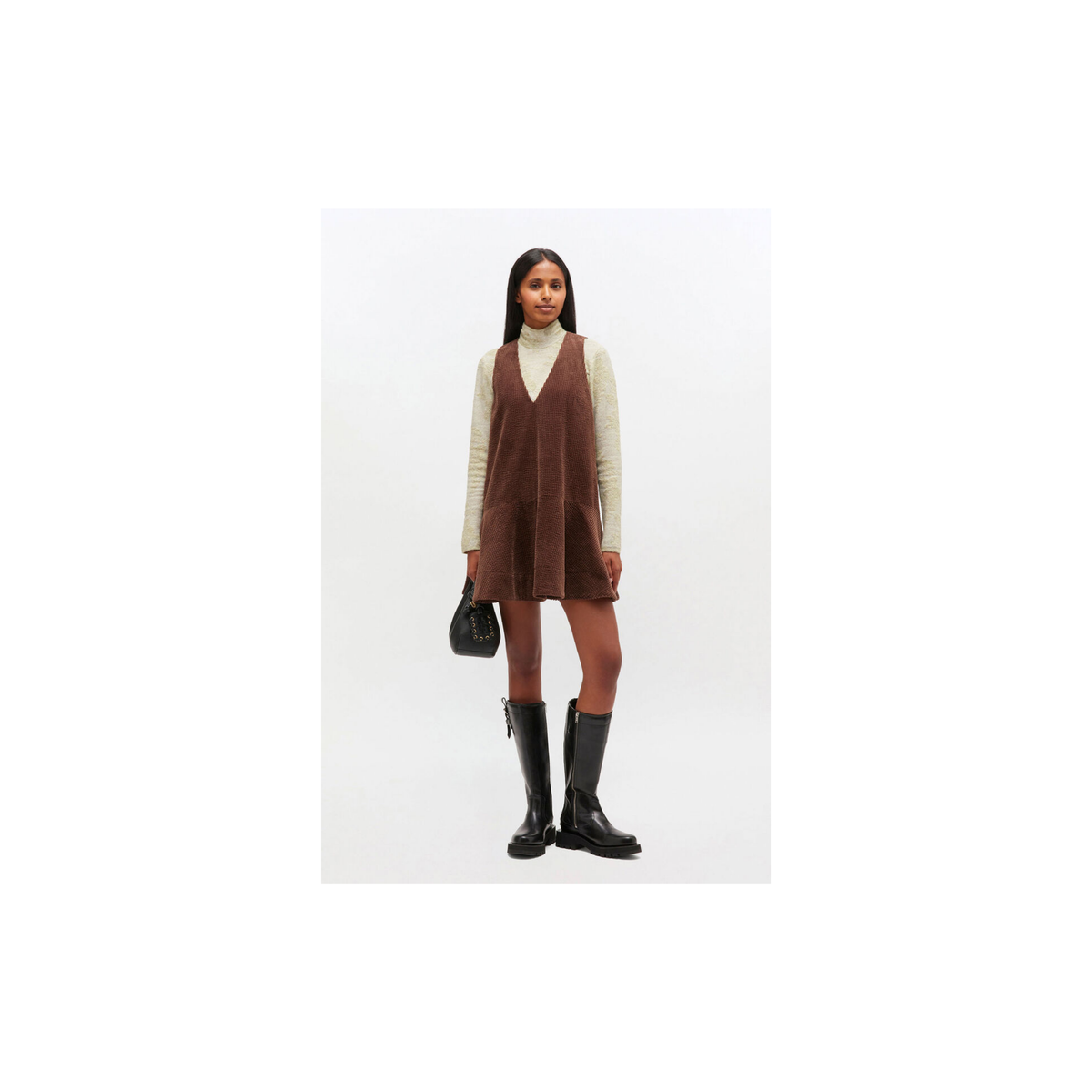 Brown Corduroy Mini Dress
