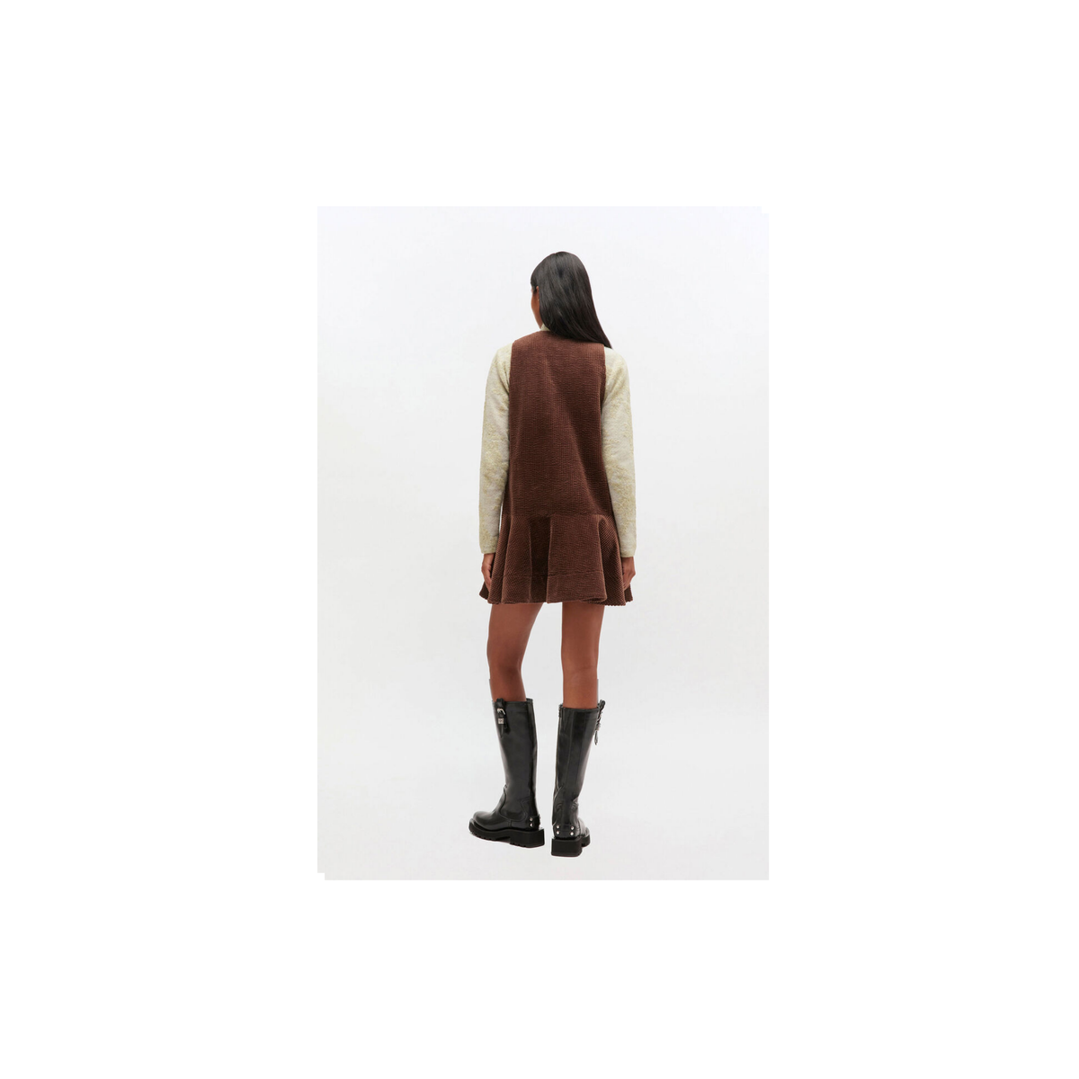 Brown Corduroy Mini Dress