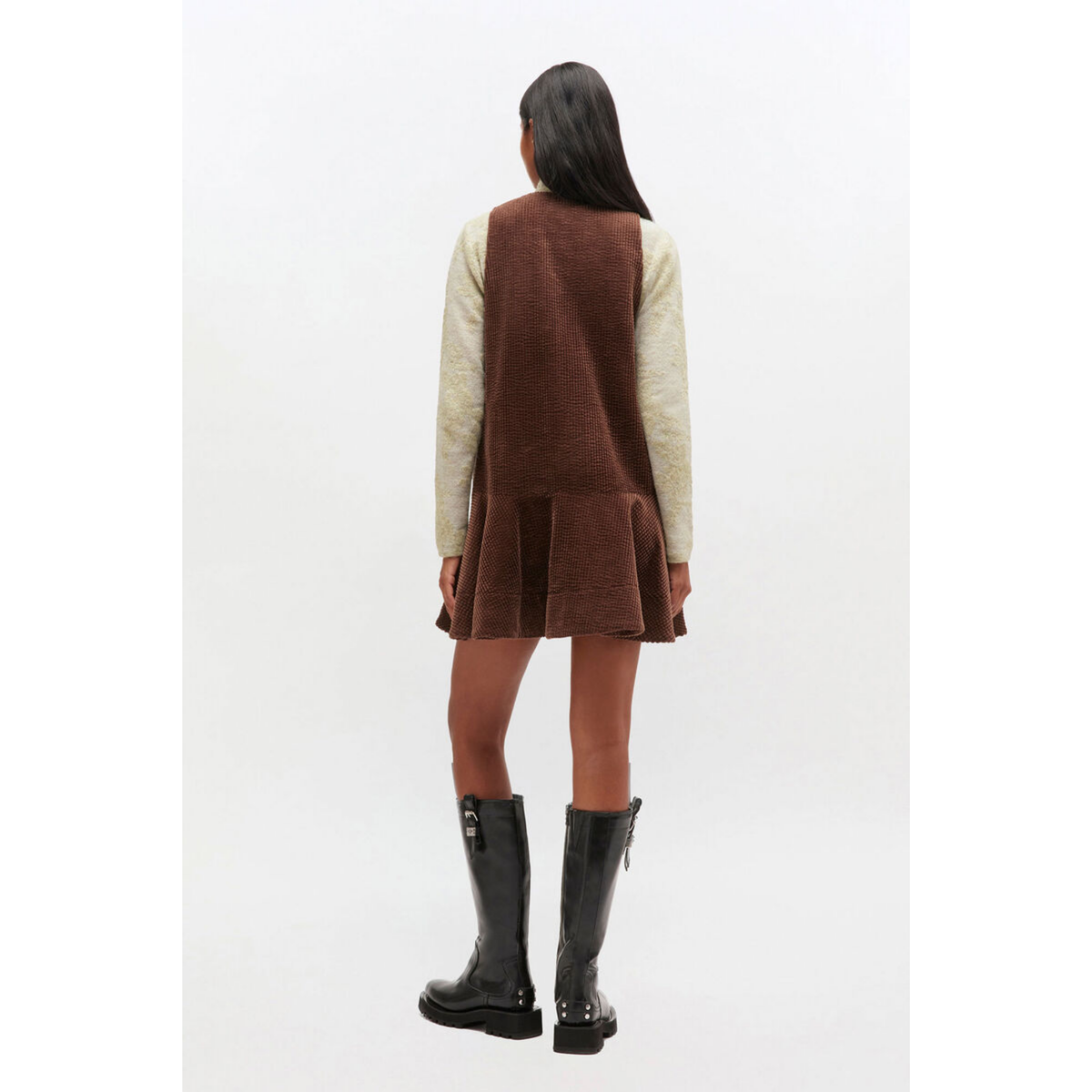 Brown Corduroy Mini Dress