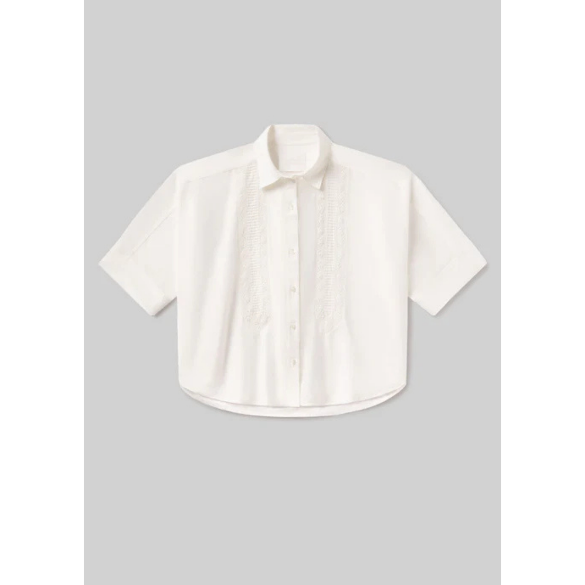 Claire Shirt With Lace - White