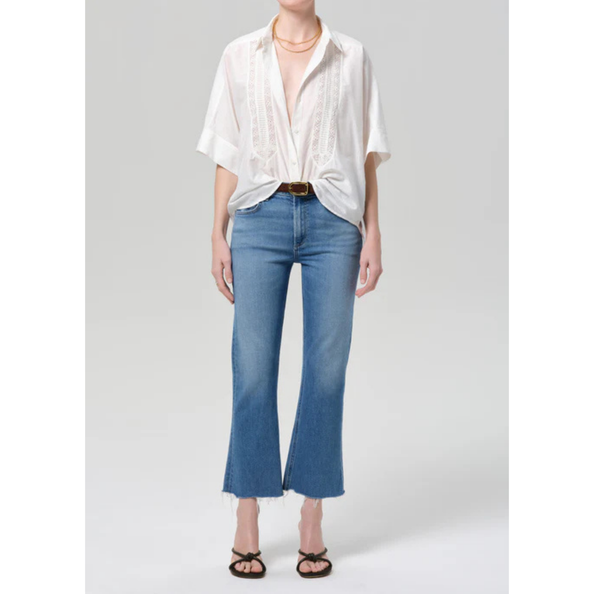 Claire Shirt With Lace - White