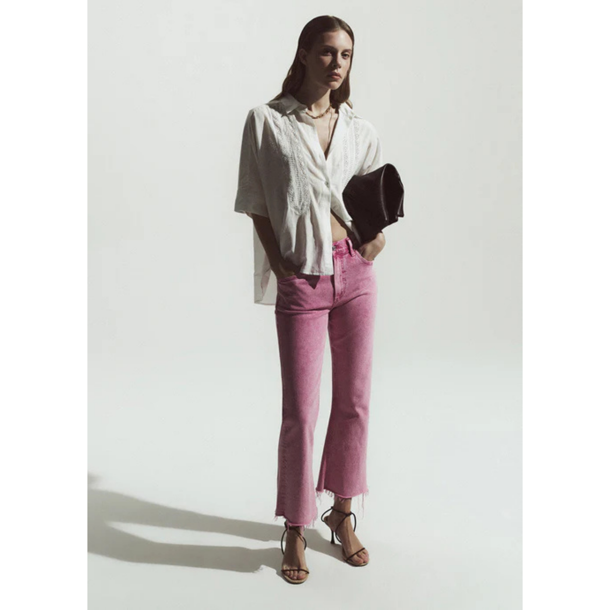 Claire Shirt With Lace - White