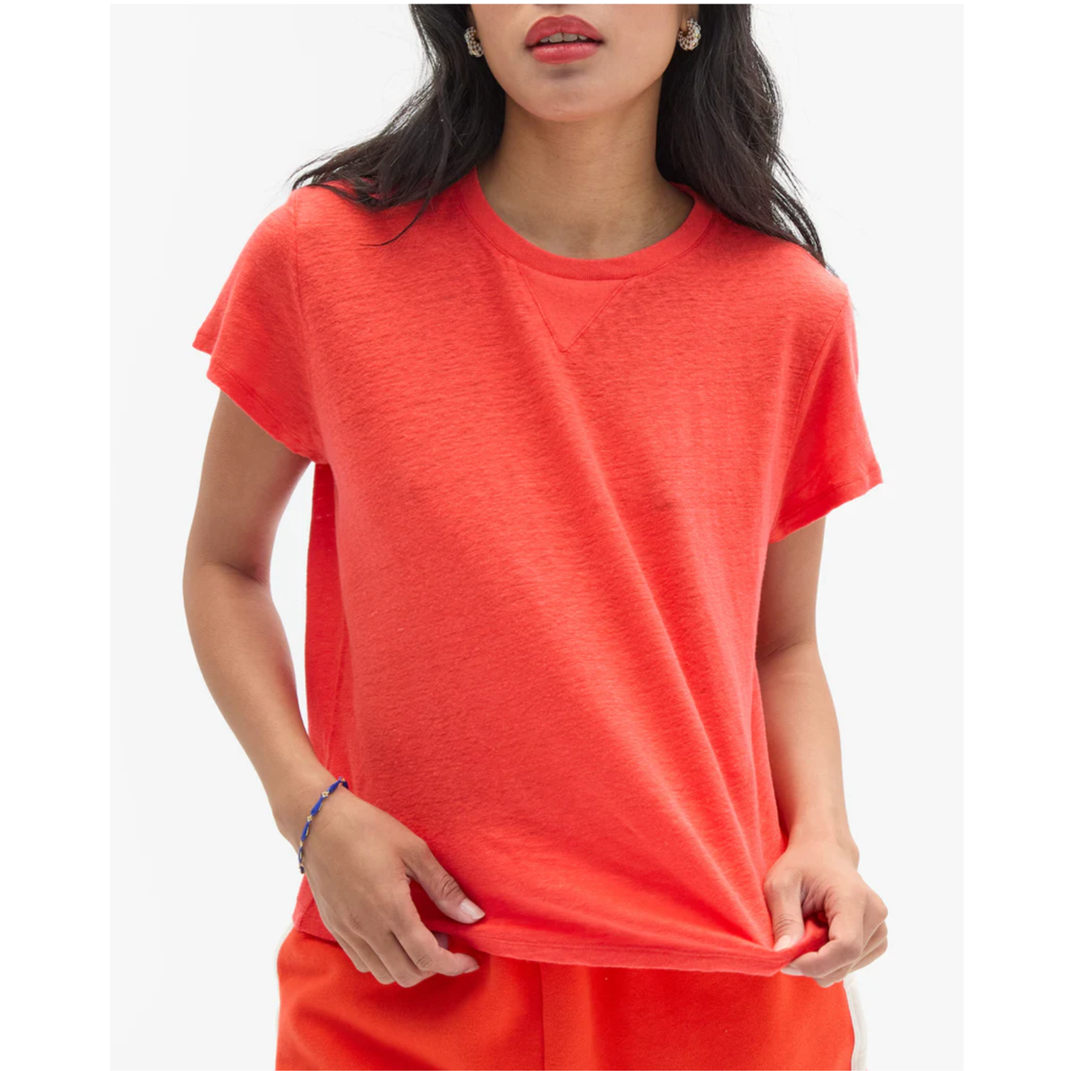 Classic Tee - Bright Poppy W/ V-Stitch